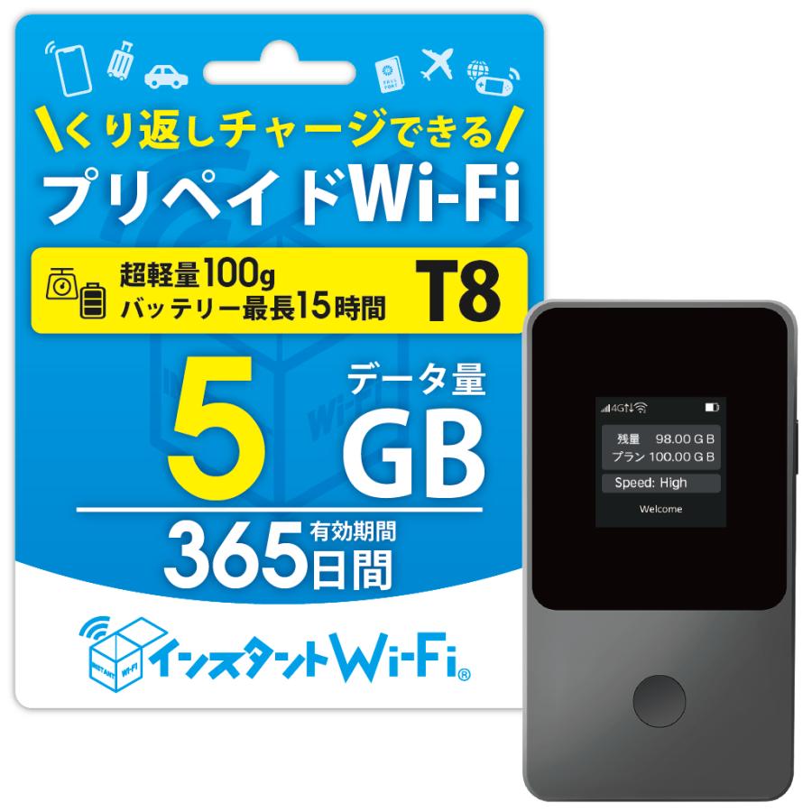 インスタントWi-Fi 5GB 1年間 データ通信 ポケットWiFi モバイル