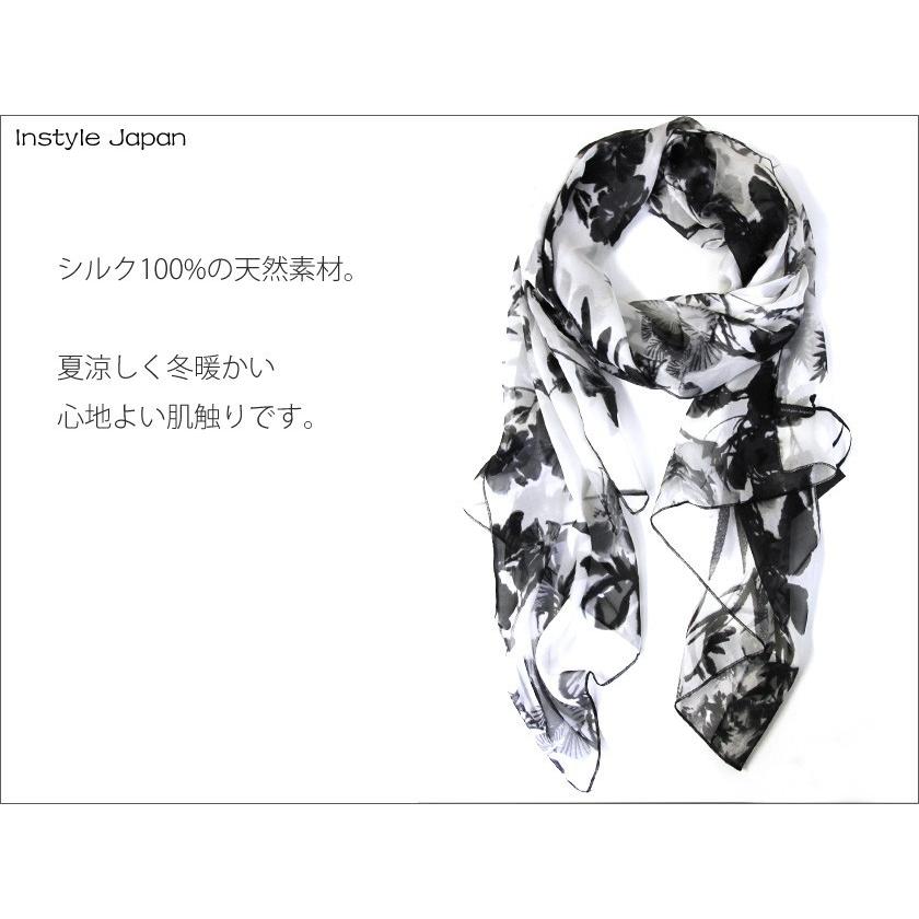 Instyle Japan スカーフ レディース ストール シルク100 Instyle Japan スカーフ レディース ストール シルク100