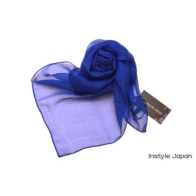 Instyle Japan スカーフ レディース ストール シルク100% ロイヤル 