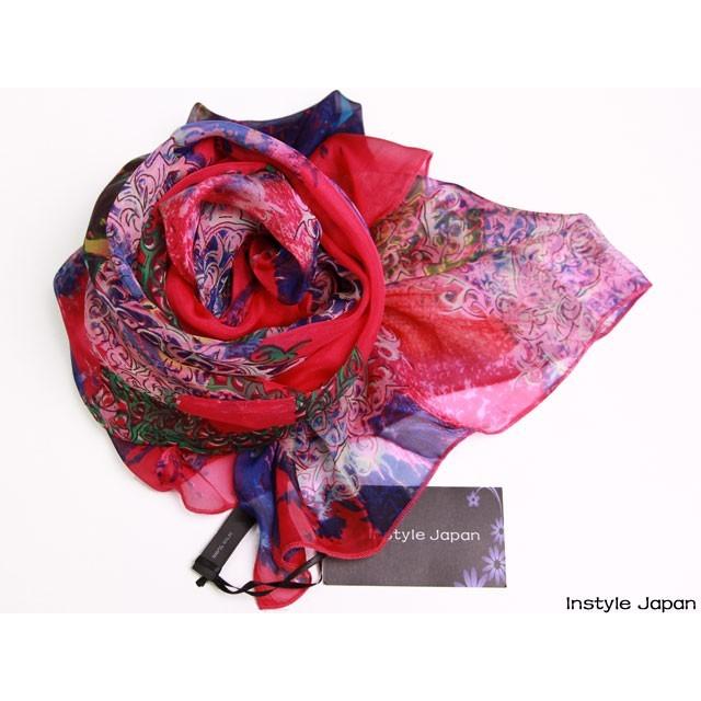 Instyle Japan スカーフ レディース ストール シルク100 Instyle Japan スカーフ レディース ストール シルク100