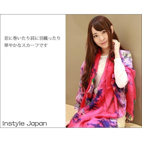 Instyle Japan スカーフ レディース ストール シルク100 Instyle Japan スカーフ レディース ストール シルク100