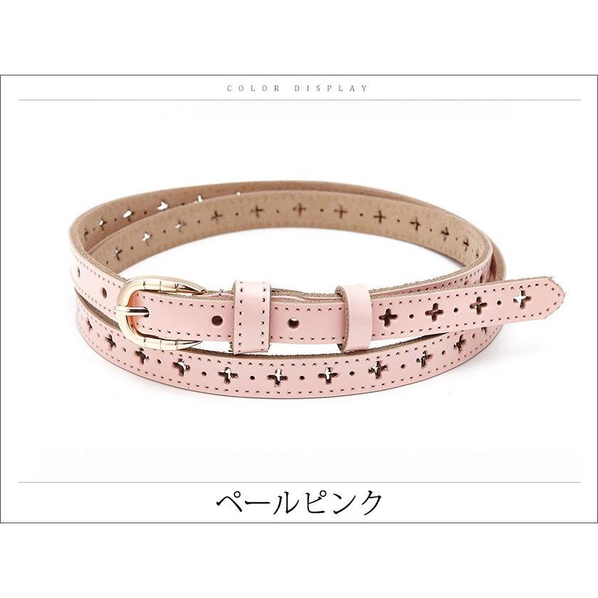 ベルト 本革 牛革 レディース 十字 細ベルト 赤 黒 白 緑 ベルト全体にホール サイズフリー 送料無料 1303 039 Instylejapanインスタイルジャパン 通販 Yahoo ショッピング