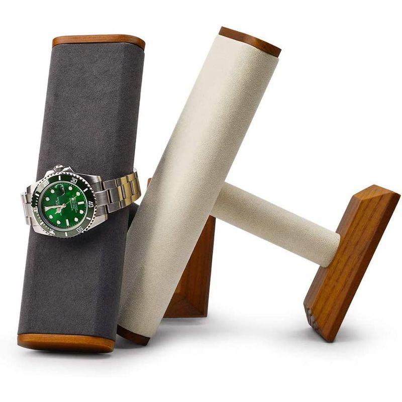 Oirlv 腕時計スタンド ウォッチスタンド 木製 高級 おしゃれ 2~4本用 時計置き台 SM08701 ダークグレー