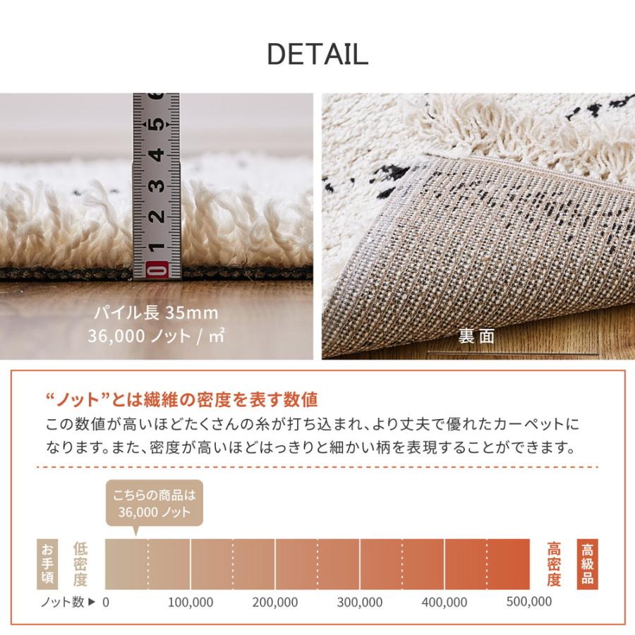ウィルトンラグ BOHO 約200×250cm（約3畳相当）ベニワレン風 モロッコ
