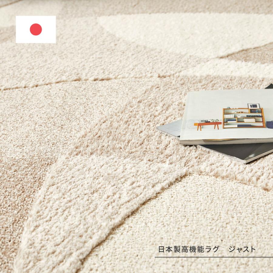 国産 高機能 ラグ ジャスト約190×190cm （約2畳相当）防ダニ 抗菌 防臭