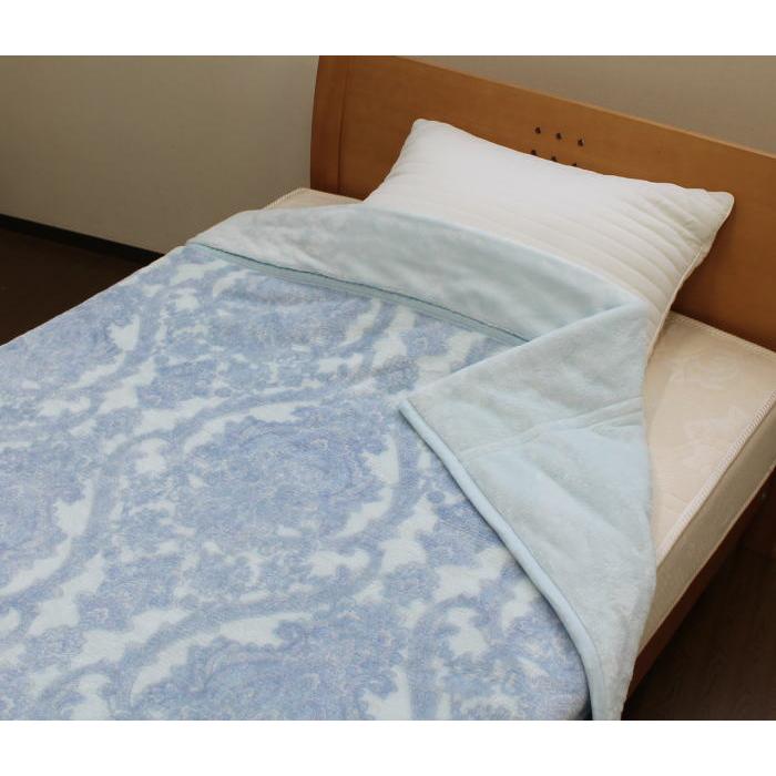西川 わた入りタイプ 衿付2枚合わせ毛布 ラルザ シングル AL-FQ0203