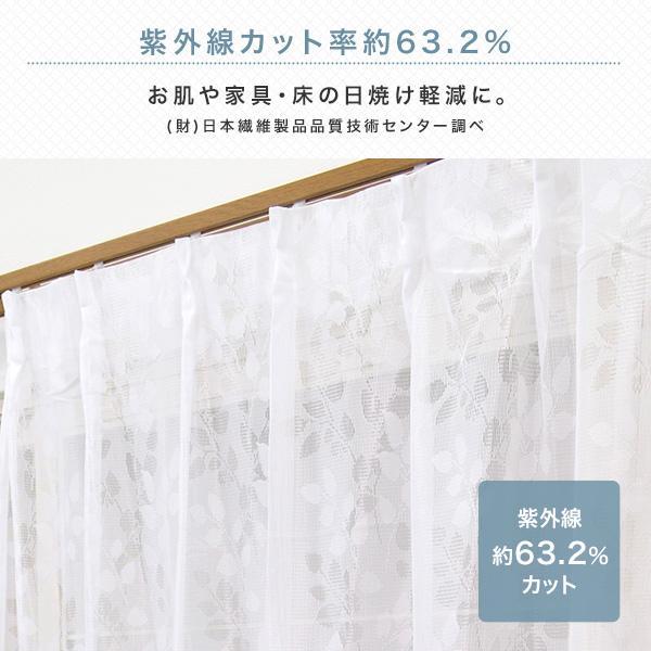 WHYTO（ホワイト） レースカーテン 196 1枚組 200×176cm レース