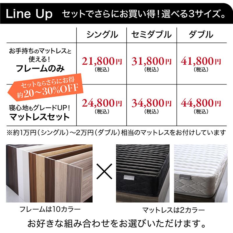 ベッド セミダブルベッド セミダブル ベット シングルベッド セミダブルベッド ダブルベッド ベッドフレーム マットレス付き 収納付き マットレス付 セミダブル A インテローグ 通販 Yahoo ショッピング