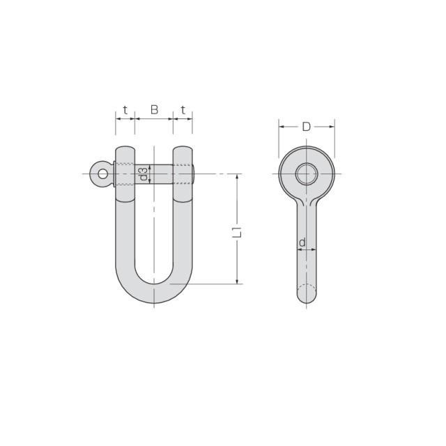 軽量シャックル　RSE　16　T(N)　024RSA016E　軽量　牽引　連結金具　ジャイブ　シャックル