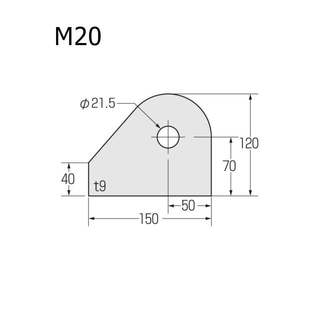 ブレースシート　コーナープレート　穴径φ21.5　(ケース販売)　126A2M20