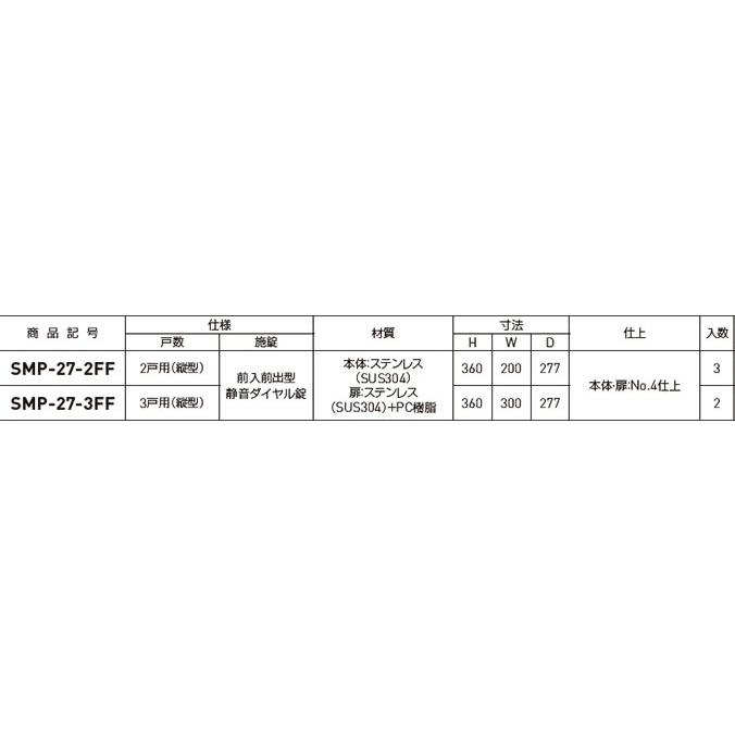 郵便受箱 （縦型・ダイヤル錠付）前入前出型  ステンレスポスト ポスト 郵便 郵便受け 郵便ポスト 壁付け 壁掛け マンション アパート 集合住宅 集