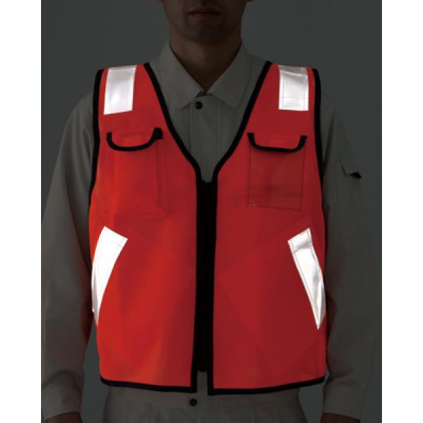 多機能ベストオレンジ 379-361 ベスト 多機能ベスト 反射ベスト 反射