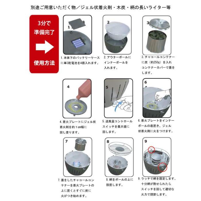 ロータスグリル XLサイズ グレー(お試し炭付) 537-04-828 爆買