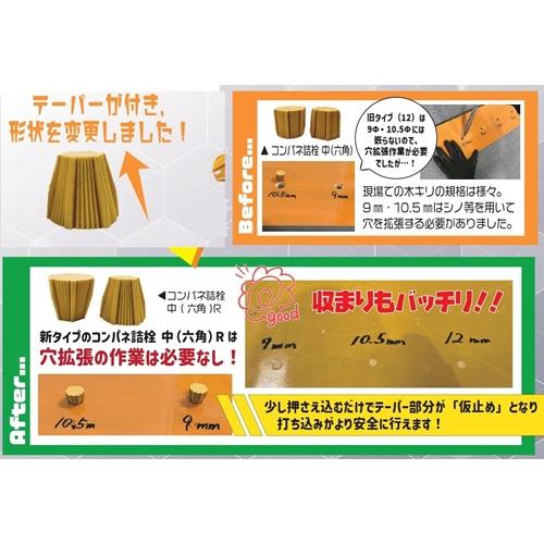 アラオ コンパネ詰栓 中 （六角）R （2000個セット） コンクリート