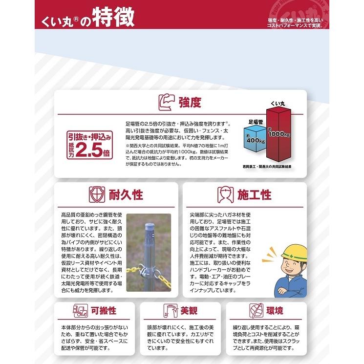 ≪NX008ジ限≫ 中古クイ パイプ杭 計25本 現状品　くい丸/単管/打ち込み 楽天市場】[全品10％OFF×5日限定クーポン]くい丸 31.8mm×1000mm