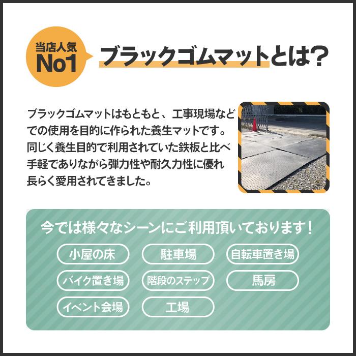 ブラックゴムマット 厚さ10mm×幅1m×長さ2m ワンツー 養生 シート