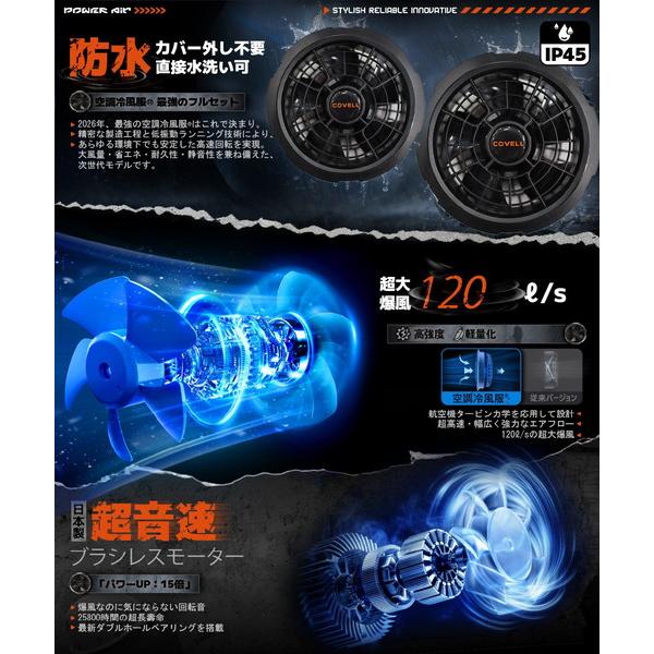 COVELL CX-P002 LL空調冷風服セット 36Vバッテリーファン付 COVELL 空調冷風服フルセット (長袖タイプウェア＆36vバッテリーファン