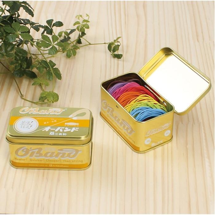 輪ゴム オーバンド ゴールド缶 30g #16 8色ミックス ゴム バンド ゴム
