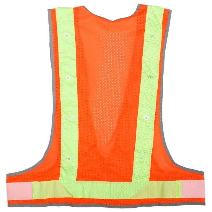 LEDオールシーズンメッシュベスト「光輝」 オレンジ メッシュ / ライム