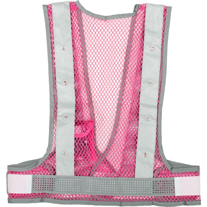 赤色LED LEDオールシーズンメッシュベスト 光輝 オレンジ/ライム