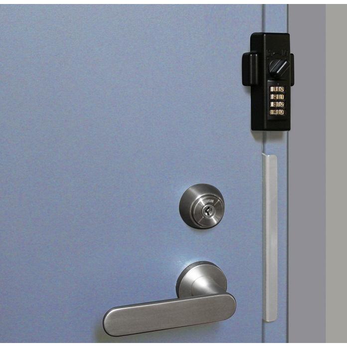 どあロックガード ダイヤルタイプ N-2425 ブラック 鍵 ドア 後付け