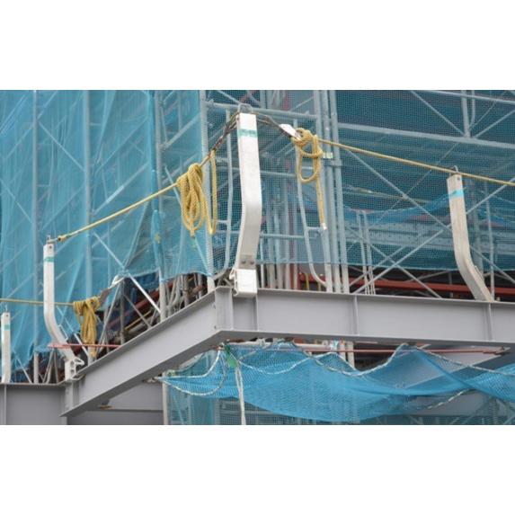 親綱ロープ （片フック付き） 16φ x 12m 片側大フック付き 黄 親綱 