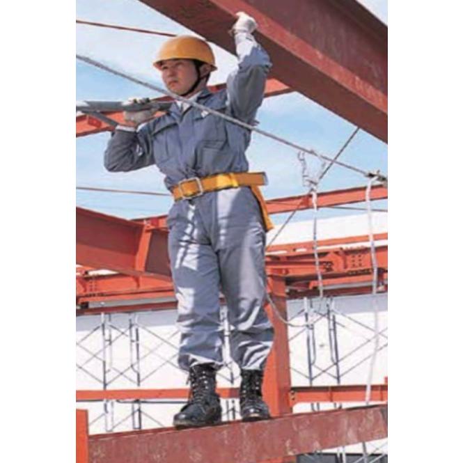 親綱ロープ （片フック付き） 16φ x 12m 片側大フック付き 黄 親綱 