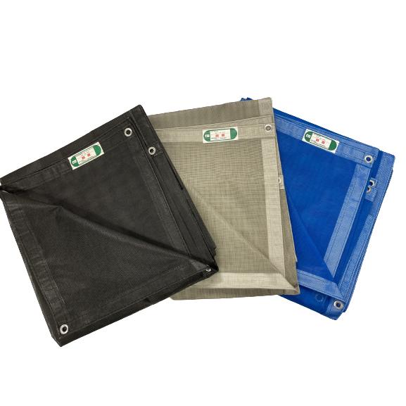 防炎メッシュシート ブラック 1.8×7.2m 450P （10枚セット） 防炎