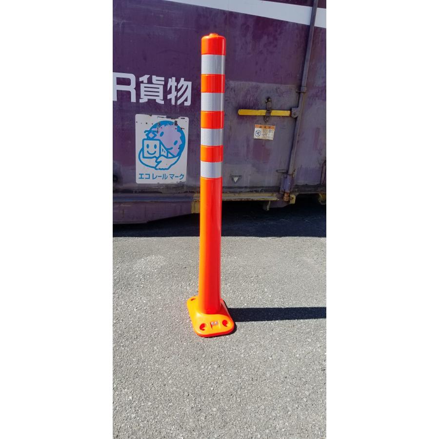 サンセルフ ソフトコーン 1000mm ベースタイプ オレンジ 2本 ポール 駐車場 赤 白 用品 ポスト ガイド 安全 保安 ガー 爆買_6