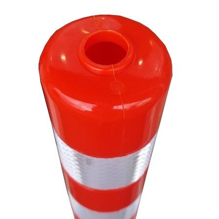 サンセルフ ソフトコーン 760mm 接着式 オレンジ ポール 駐車場