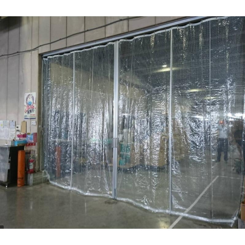 糸入り透明ビニールカーテン　２枚 透明糸入りシート 1,800mm x 2,700mm （3枚入り） 透明シート 間仕切り