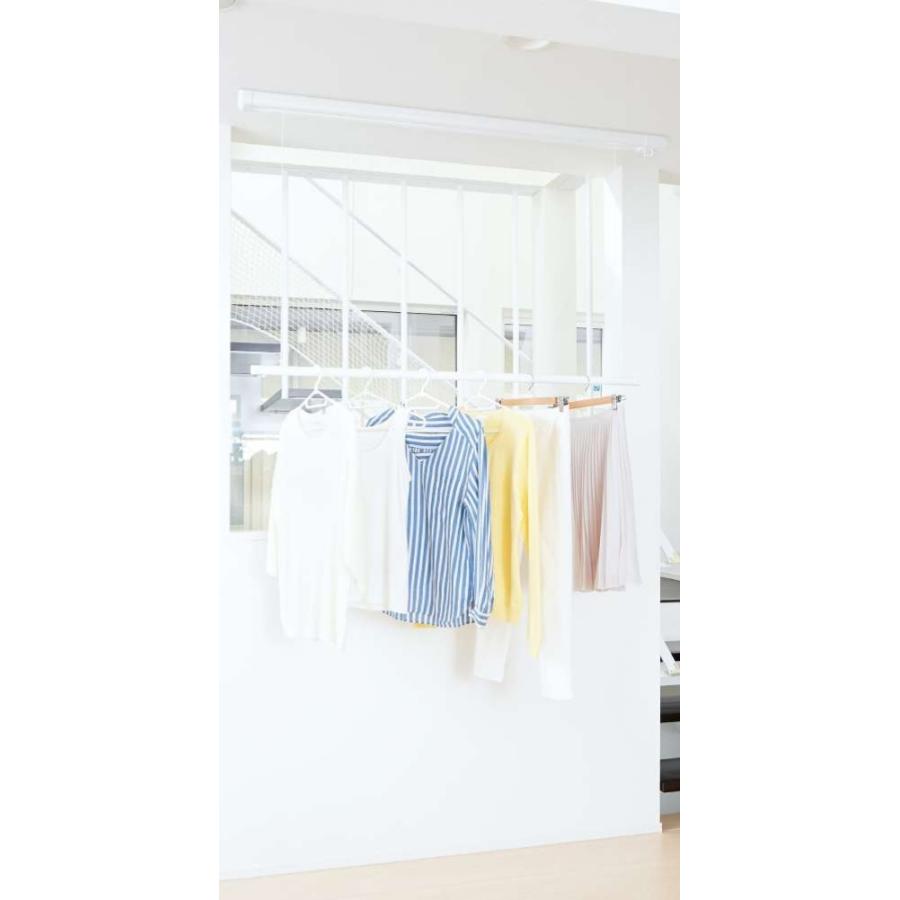 川口技研 ホスクリーン 室内用物干し 昇降式（操作棒タイプ） ホワイト