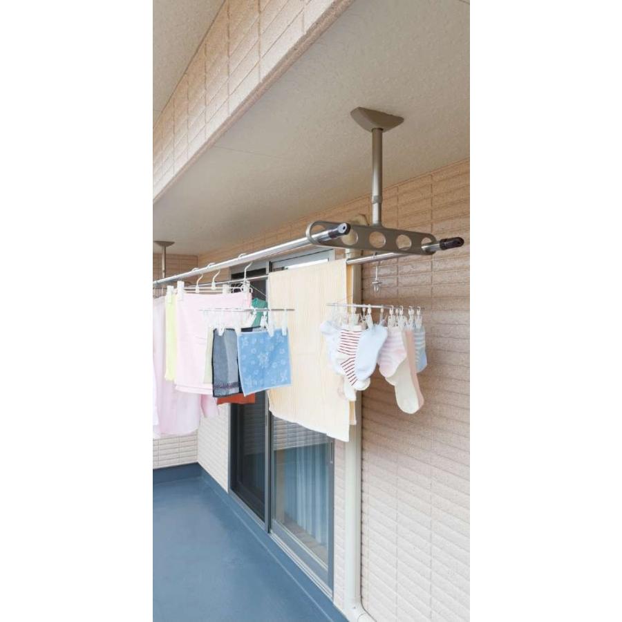 川口技研 ホスクリーン 軒天タイプ ダークブロンズ 2本セット za-0745-db 物干し 屋外 ベランダ 取り付け 洗濯物干し 物干し 屋外 ベ 爆買_2
