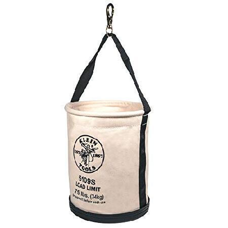 【並行輸入品】 Klein Tools 5109 Wide-Opening Straight-Wall Bucket Made of Heavy-Duty No. 6 Canvas with Black Molded Polypropylene Bottomの画像