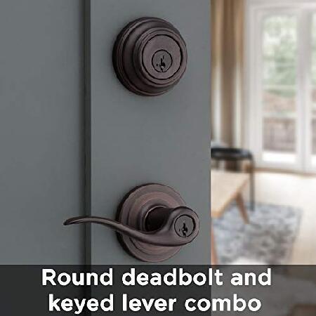並行輸入品】 Kwikset 991 Tustin Entry Lever and Single Cylinder 