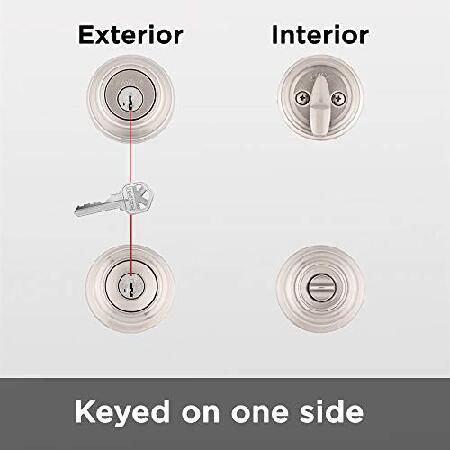 【並行輸入品】 Kwikset 991 キャメロン エントリーノブ/シングルシリンダー デッドボルトコンボパック スマートキー搭載 サテンニッケル 1 Pack 99910-044 1_2