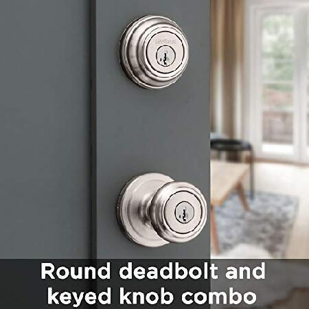 【並行輸入品】 Kwikset 991 キャメロン エントリーノブ/シングルシリンダー デッドボルトコンボパック スマートキー搭載 サテンニッケル 1 Pack 99910-044 1_3