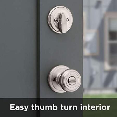 【並行輸入品】 Kwikset 991 キャメロン エントリーノブ/シングルシリンダー デッドボルトコンボパック スマートキー搭載 サテンニッケル 1 Pack 99910-044 1_4