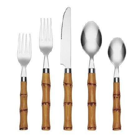 並行輸入品】 Cambridge Silversmiths 竹製プラスチック食器20点セット