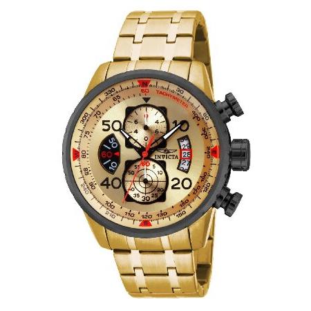 並行輸入品】 インビクタ 腕時計 Aviator 石英 48mm ケース ゴールド 