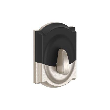 【並行輸入品】 Schlage BE375 CAM 619 タッチキャメロット デッドボルト 電子キーレスエントリーロック サテンニッケル