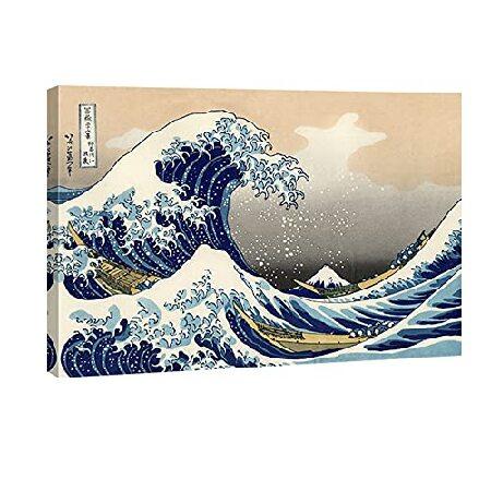 並行輸入品】 Wieco Art 葛飾北斎の神奈川沖浪裏 HDキャンバス印刷