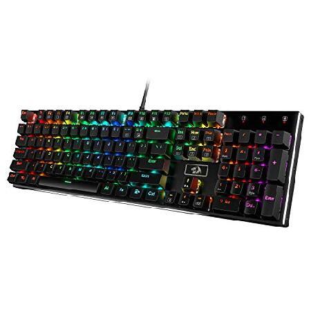 Redragon k556 RGB 茶軸104キー メカニカルゲーミングキーボード ゲーミングキーボード 8つキーカスタマイズ可能 USB有線 7色+６モードバックラ 並行輸入品】 Redragon k556 RGB 茶軸104キー メカニカルゲーミング