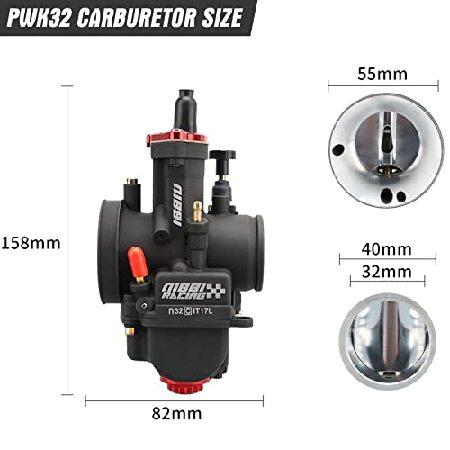 【並行輸入品】 NIBBI PWK 32mm Carburetor with Three Main Jets and One Pilot Jet of Performance Racing Carburetor for Replace Keihin or mikuni Carburet_3