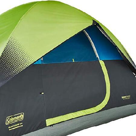 Coleman 4-Person Dark Room Sundome Tent, Green/Black/Teal｜inter-trade｜04