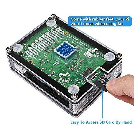 並行輸入品】 Miuzei Raspberry Pi 3 B+ ケース ファン冷却Pi 3Bケース