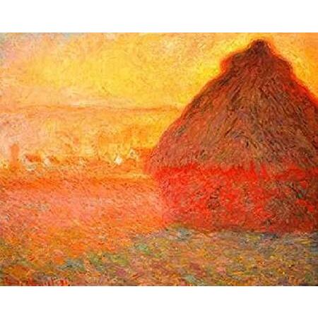 【並行輸入品】 Posterazzi Haystack at Sunset 1891 クロード・モネ作 ポスタープリント (22 x 28 ...
