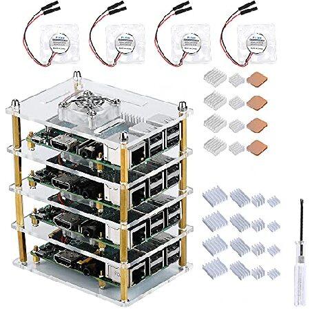 並行輸入品】 GeeekPi Raspberry Pi クラスターケース 4 Model B用 Pi