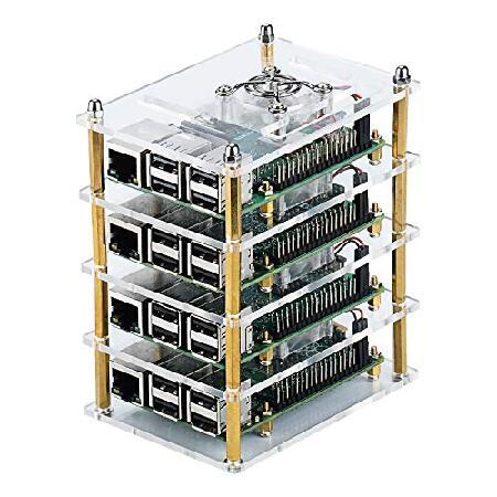 並行輸入品】 GeeekPi Raspberry Pi クラスターケース 4 Model B用 Pi