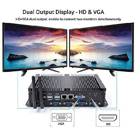 【並行輸入品】 IDEARACE Powerful Fanless Mini PC， Intel i5 2 Cores CPU Industrial Desktop Computer， 8GB RAM+128GB SSD， 4xCOM RS232， 4xUSB 3.0，
